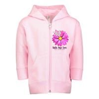 Faith Hope Love Breast Cancer Awareness Ribbon Floral Toddler Zip Fleece Hoodie