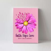 Faith Hope Love Breast Cancer Awareness Ribbon Floral Canvas