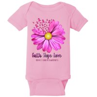 Faith Hope Love Breast Cancer Awareness Ribbon Floral Baby Bodysuit