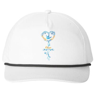 Faith Hope Love I Love You Sign Language Deaf Mute Snapback Five-Panel Rope Hat