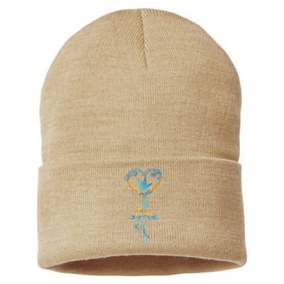 Faith Hope Love I Love You Sign Language Deaf Mute Sustainable Knit Beanie