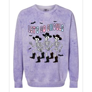 Funny Halloween Lets Go Ghouls Dancing Skeleton Ghost Outfit Colorblast Crewneck Sweatshirt