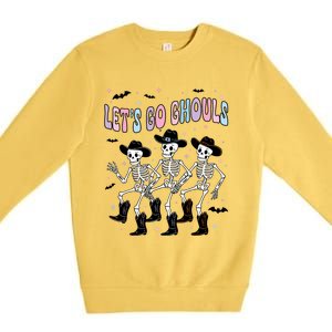 Funny Halloween Lets Go Ghouls Dancing Skeleton Ghost Outfit Premium Crewneck Sweatshirt