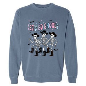 Funny Halloween Lets Go Ghouls Dancing Skeleton Ghost Outfit Garment-Dyed Sweatshirt