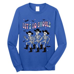 Funny Halloween Lets Go Ghouls Dancing Skeleton Ghost Outfit Long Sleeve Shirt