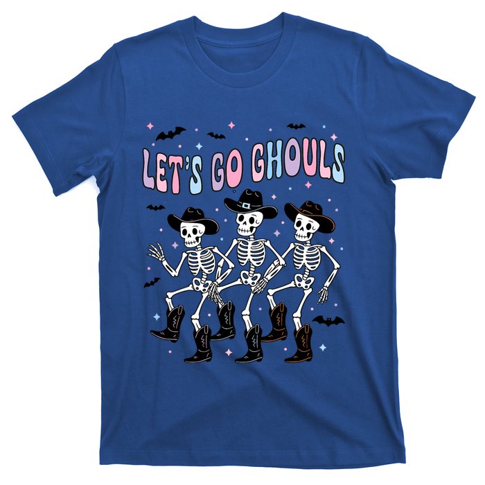 Funny Halloween Lets Go Ghouls Dancing Skeleton Ghost Outfit T-Shirt