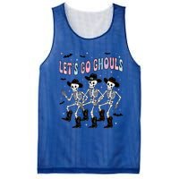 Funny Halloween Lets Go Ghouls Dancing Skeleton Ghost Outfit Mesh Reversible Basketball Jersey Tank