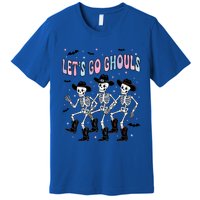 Funny Halloween Lets Go Ghouls Dancing Skeleton Ghost Outfit Premium T-Shirt