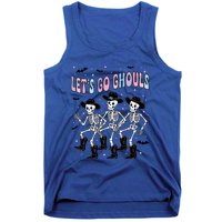 Funny Halloween Lets Go Ghouls Dancing Skeleton Ghost Outfit Tank Top