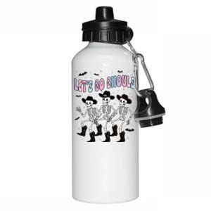 Funny Halloween Lets Go Ghouls Dancing Skeleton Ghost Outfit Aluminum Water Bottle