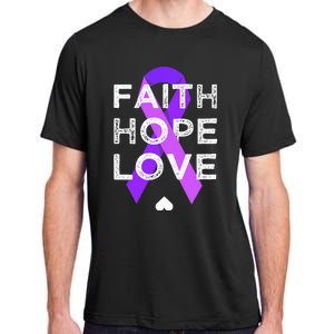 Faith Hope Love Purple Ribbon Testicular Cancer Awareness Adult ChromaSoft Performance T-Shirt