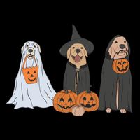 Funny Halloween Labrador Golden Retriever Ghost Dog Witch Stripe Pom Pom Beanie