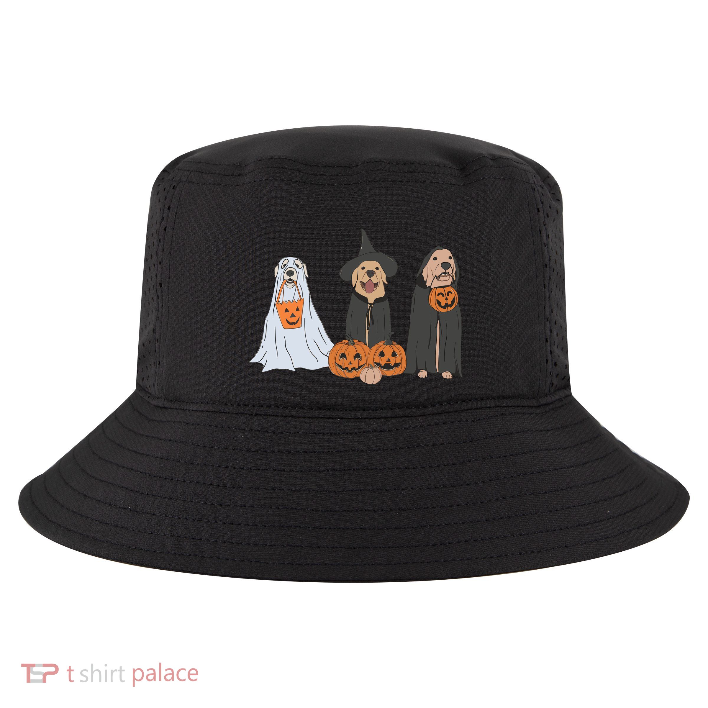 Funny Halloween Labrador Golden Retriever Ghost Dog Witch Cool Comfort Performance Bucket Hat