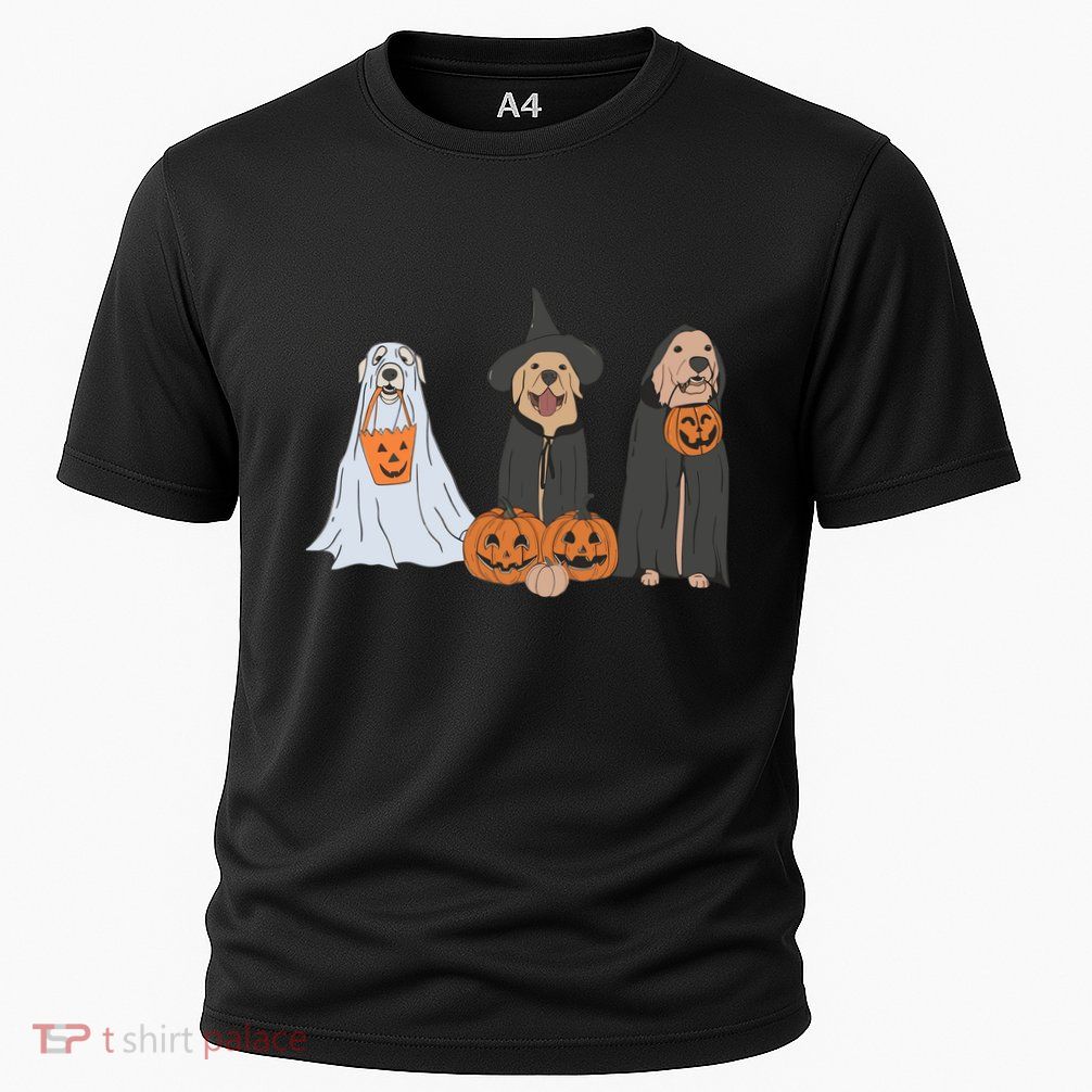 Funny Halloween Labrador Golden Retriever Ghost Dog Witch Performance Shirt