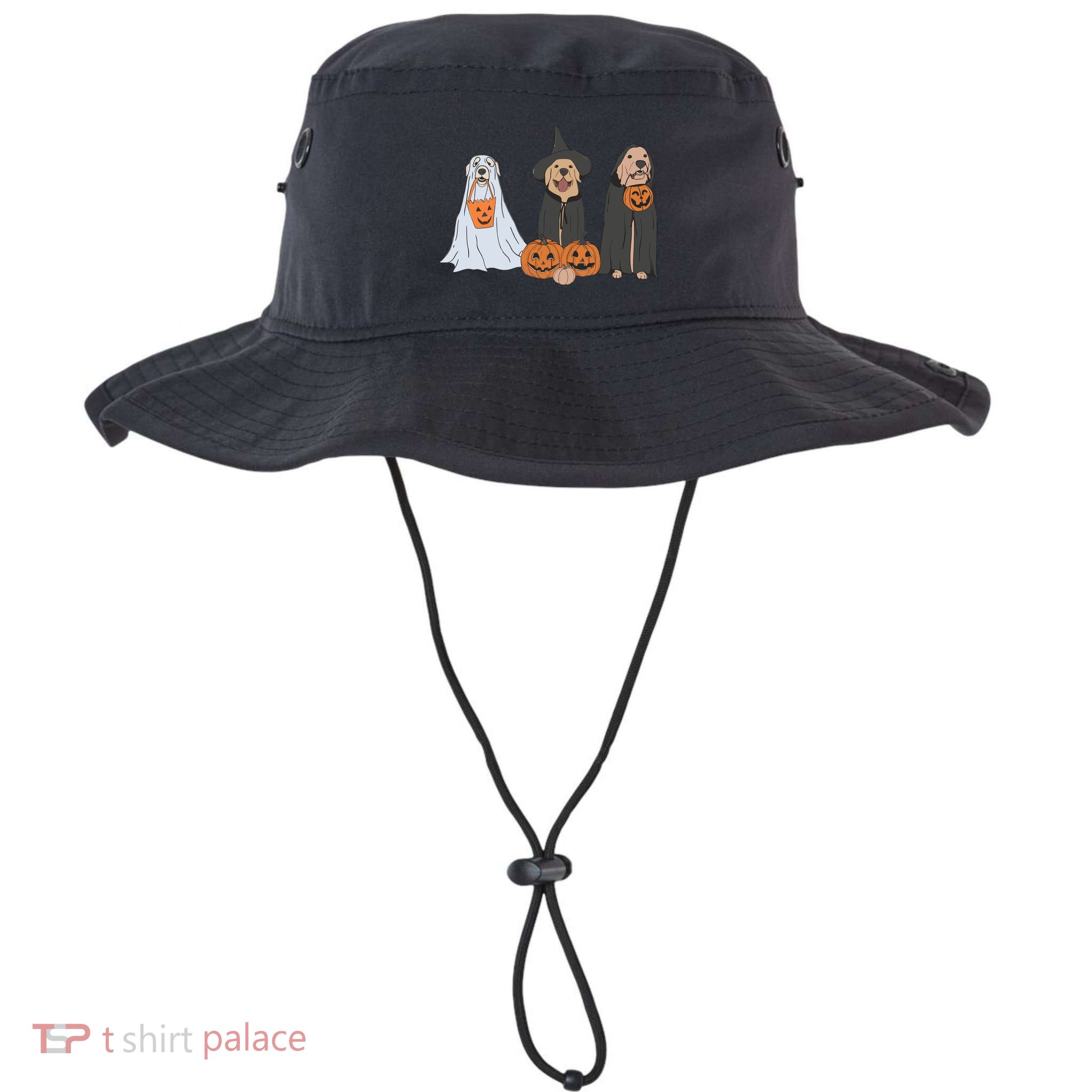Funny Halloween Labrador Golden Retriever Ghost Dog Witch Bucket Hat