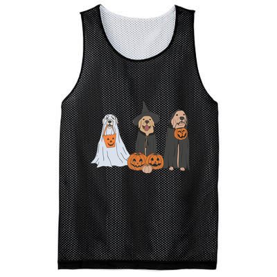Funny Halloween Labrador Golden Retriever Ghost Dog Witch Mesh Reversible Basketball Jersey Tank