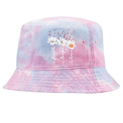 Faith Hope Love Jesus Flowers Tie-Dyed Bucket Hat