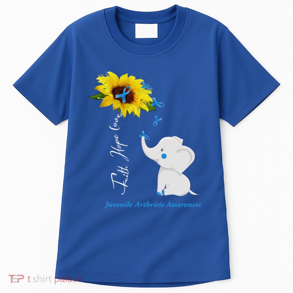 Faith Hope Love Juvenile Arthritis Awareness Elephant Ribbon Gift Tall T-Shirt