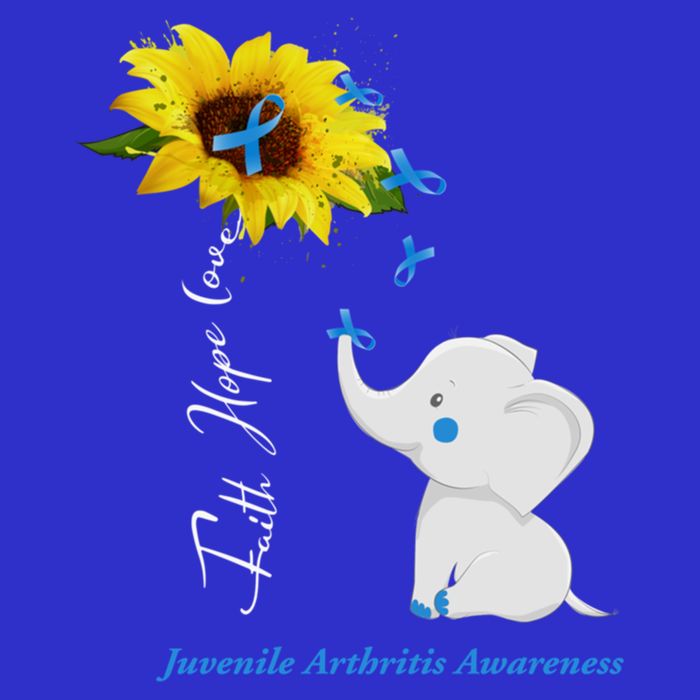 Faith Hope Love Juvenile Arthritis Awareness Elephant Ribbon Gift Womens T-Shirt