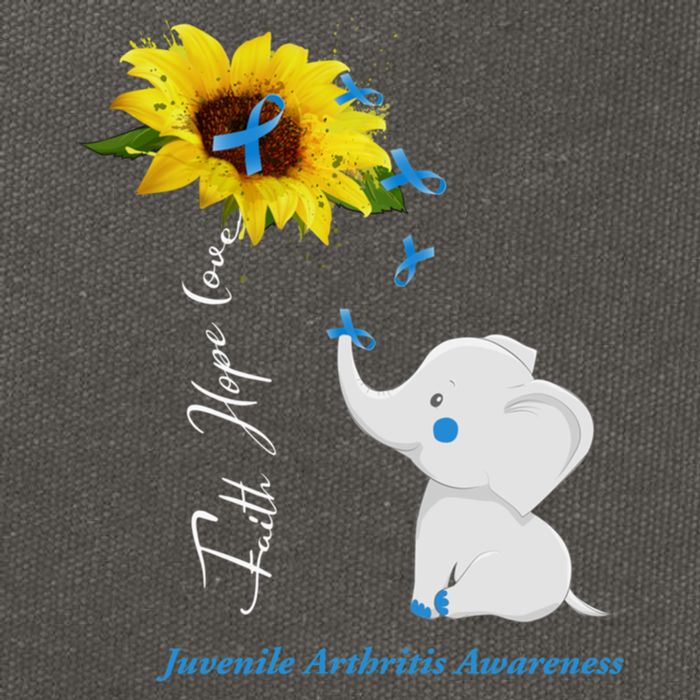 Faith Hope Love Juvenile Arthritis Awareness Elephant Ribbon Gift Cotton Canvas Backpack