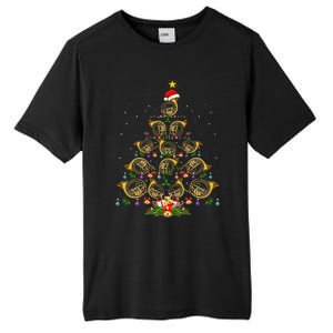 French Horn Lover Christmas Lighting French Horn Xmas Tree Tall Fusion ChromaSoft Performance T-Shirt