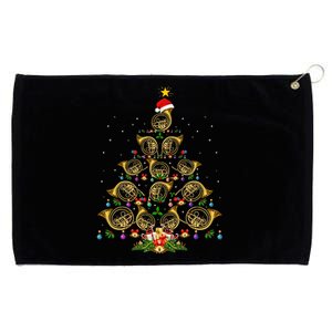 French Horn Lover Christmas Lighting French Horn Xmas Tree Grommeted Golf Towel