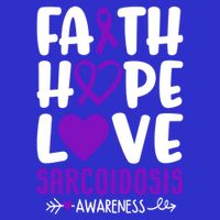 Faith Hope Love Sarcoidosis Awareness Ribbon Heart Purple Gift Tall T-Shirt