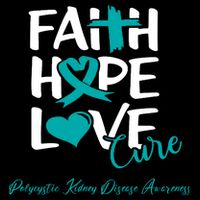 Faith Hope Love Polycystic Kidney Disease Awareness Cropped Pullover Crew