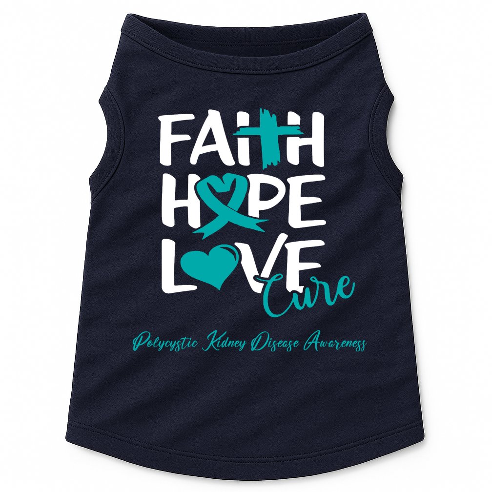 Faith Hope Love Polycystic Kidney Disease Awareness Doggie Tank