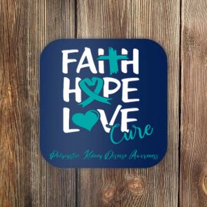 Faith Hope Love Polycystic Kidney Disease Awareness Coaster