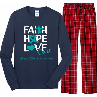 Faith Hope Love Polycystic Kidney Disease Awareness Long Sleeve Pajama Set