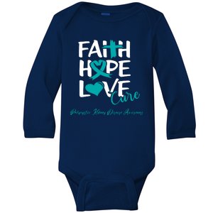 Faith Hope Love Polycystic Kidney Disease Awareness Baby Long Sleeve Bodysuit