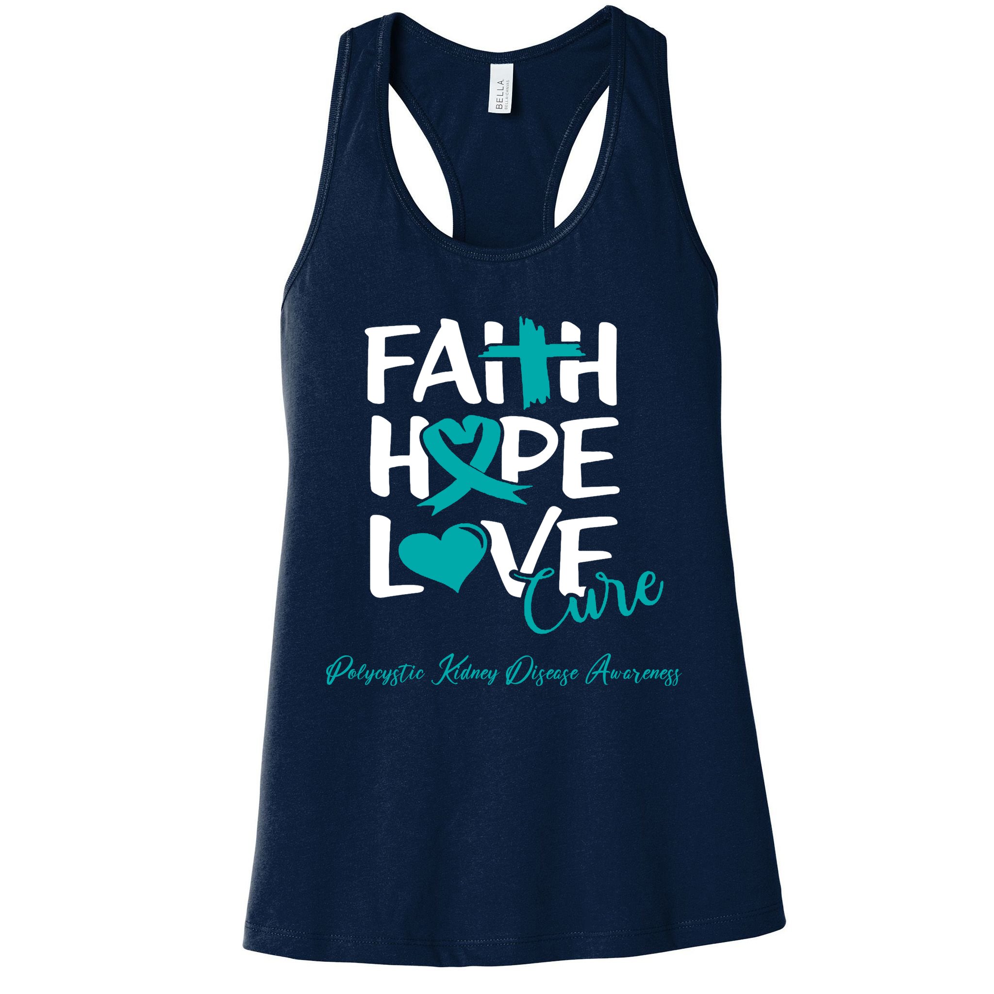 Faith Hope Love Polycystic Kidney Disease Awareness Womens Tank Top