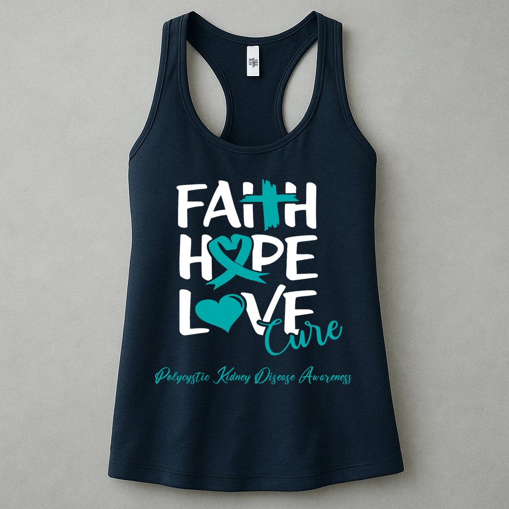 Faith Hope Love Polycystic Kidney Disease Awareness Womens Tank Top
