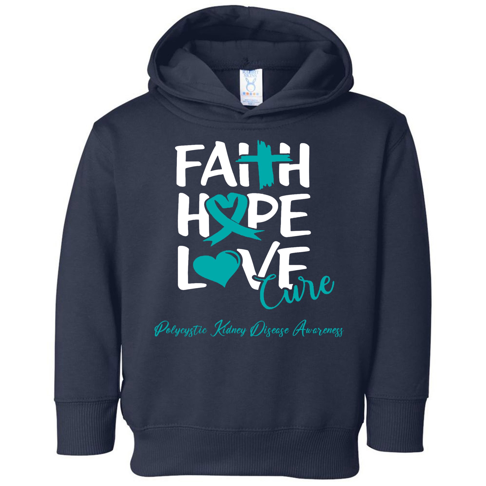 Faith Hope Love Polycystic Kidney Disease Awareness Toddler Hoodie