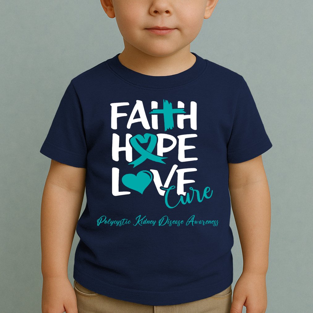 Faith Hope Love Polycystic Kidney Disease Awareness Toddler T-Shirt