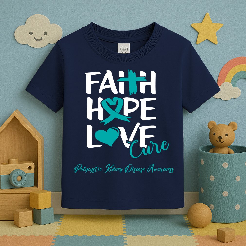Faith Hope Love Polycystic Kidney Disease Awareness Toddler T-Shirt