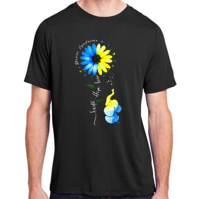 Faith Hope Love Awareness Down'S Syndrome The Blue Elephant Adult ChromaSoft Performance T-Shirt