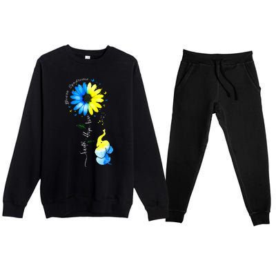 Faith Hope Love Awareness Down'S Syndrome The Blue Elephant Premium Crewneck Sweatsuit Set