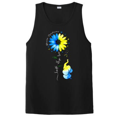 Faith Hope Love Awareness Down'S Syndrome The Blue Elephant PosiCharge Competitor Tank