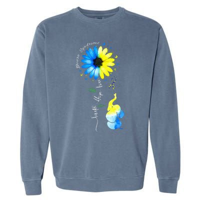 Faith Hope Love Awareness Down'S Syndrome The Blue Elephant Garment-Dyed Sweatshirt