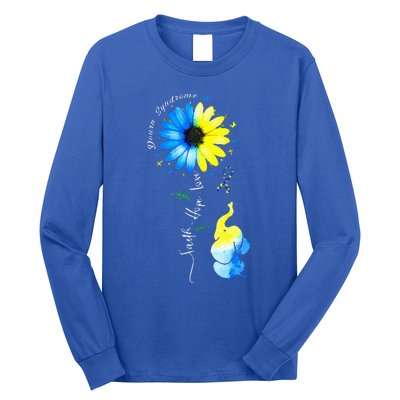 Faith Hope Love Awareness Down'S Syndrome The Blue Elephant Long Sleeve Shirt