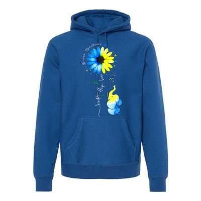 Faith Hope Love Awareness Down'S Syndrome The Blue Elephant Premium Hoodie