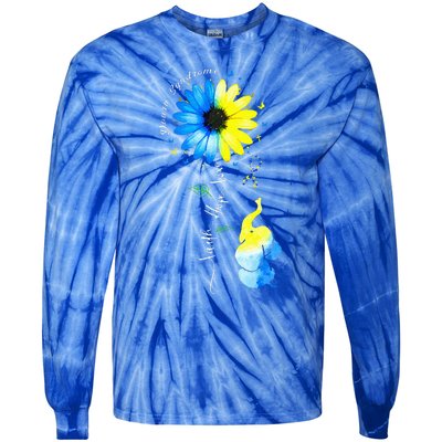 Faith Hope Love Awareness Down'S Syndrome The Blue Elephant Tie-Dye Long Sleeve Shirt