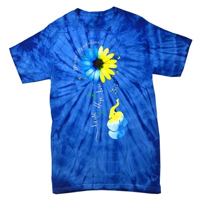 Faith Hope Love Awareness Down'S Syndrome The Blue Elephant Tie-Dye T-Shirt