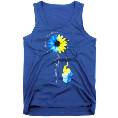 Faith Hope Love Awareness Down'S Syndrome The Blue Elephant Tank Top