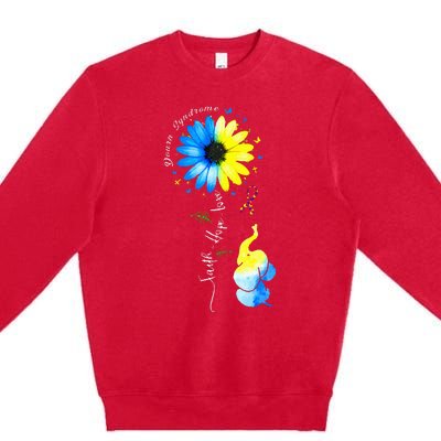 Faith Hope Love Awareness Down'S Syndrome The Blue Elephant Premium Crewneck Sweatshirt