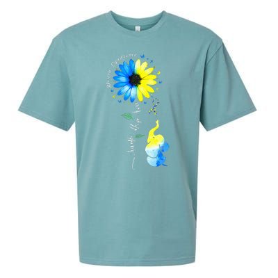 Faith Hope Love Awareness Down'S Syndrome The Blue Elephant Sueded Cloud Jersey T-Shirt