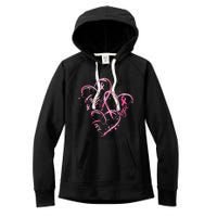 Faith Hope Love Pink Ribbon Breast Cancer Awareness Heart Women's Fleece Hoodie