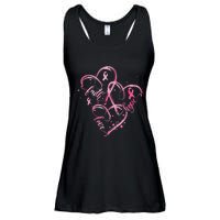 Faith Hope Love Pink Ribbon Breast Cancer Awareness Heart Ladies Essential Flowy Tank